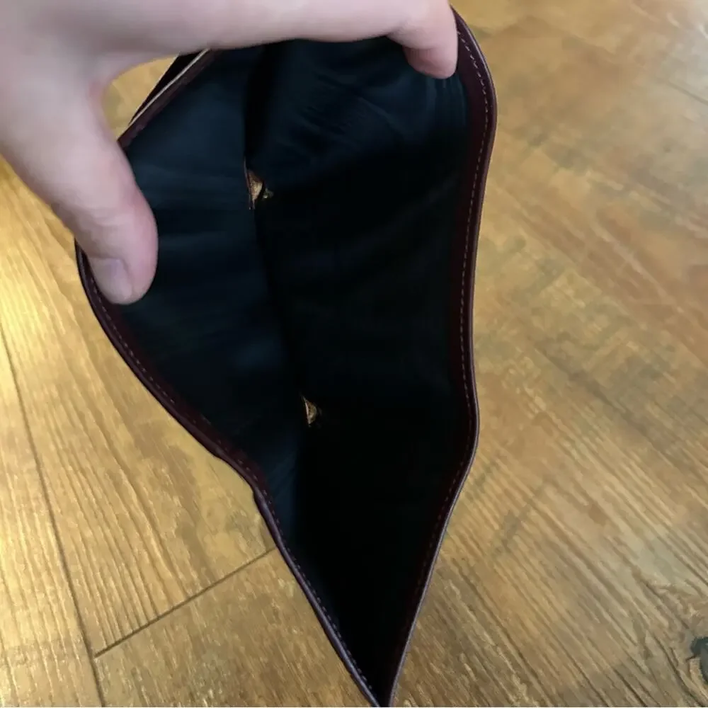 Pierotucci Italian Trifold Leather Wallet Brown